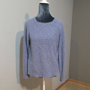 L.L. Bean Women's Heathered Blue Crew Neck Sweater Xs